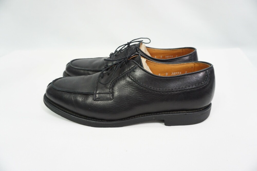 Allen Edmonds Used 9 D  STOCKBRIDGE Black Leather Split Toe Oxfords Shoes 3704